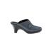 Cole Haan Mule/Clog: Slip On Chunky Heel Casual Blue Print Shoes - Women's Size 7 - Round Toe