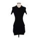 Urban Outfitters Casual Dress - Mini Collared Short sleeves: Black Solid Dresses - Women's Size Small