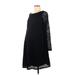 Liz Lange Maternity for Target Casual Dress - Sweater Dress: Black Grid Dresses - Women's Size Medium