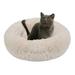 Brother Teddy Round Donut Cat and Dog Cushion Bed Water-Resistant Bottom Super Soft Durable Fabric Pet Beds Washable Luxury Cat & Dog Bed Beige/Xl
