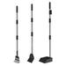 LINASHI Pooper Scooper Set Swivel Bin Rake Spade Pooper Scooper Kit Adjustable Extended Handle Stainless Steel Cleaner for Lawns Yards Dog Kennels Adjustable