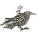 Sterling Silver Raven Crow Pendant; 1.25 Inches Wide