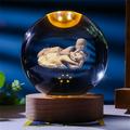 Kayannuo Easter Clearance Easter Crystal Night Lights Carved Holy Family Statue Wooden Frame Color Changing Lights Glass Religious Collections Catholic Church Gifts for Women