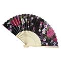 Vintage Bamboo Folding Hand Held Flower Fan Chinese Dance Party Pocket Gifts Small Hand Fan Winter Decorations Party Personalized Wedding Fans Paper Pom Poms and Big Paper Flowers Decorations for Wall