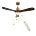 48 inches Farmhouse Ceiling Fan with Light and Remote Control Indoor Down Rod Reversible Chandelier Ceiling Fan for Bedroom Living Room 3-Blades 85-265V Brown
