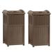 TJUNBOLIFE GHW1732 15.75 x 16 x 31.6 Trashcan Hideaway Outdoor Commercial 33 Gallon 31.6 Resin Garbage Waste Bin with Lid in Brown for Garage 2 Pack