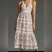 Anthropologie Dresses | Nwot Anthropologie Tiered V-Neck Anthropologie Dress | Color: Cream/Red | Size: Xl