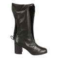 Stuart Weitzman, Shoes, female, Black, 4 1/2 UK, Black Leather Block Heel Thigh-High Boots