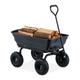 Garden Trolley, with Tilt Function, Garden Wagon, 4 Pneumatic Tyres 3.50-4, up to 250 kg, Handcart, Black - Relaxdays