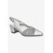 Women's Bizzy Slingback by Easy Street in Silver Satin (Size 8 M)