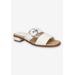 Wide Width Women's Viviana Sandal by Franco Sarto in White Croco (Size 7 W)