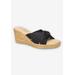 Wide Width Women's Ghita Sandal by Franco Sarto in Black Crepe (Size 9 W)