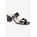 Wide Width Women's Clovelle Sandal by Franco Sarto in Black Patent (Size 8 1/2 W)