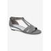 Women's Alora Sandal by Easy Street in Pewter Glitter Metallic (Size 8 1/2 M)