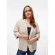 Kurzblazer VERO MODA CURVE "VMCJESMILO 3/4 BLAZER WVN GA NOOS CUR" Gr. 46, beige (silver lining) Damen Blazer