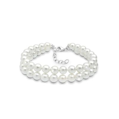 Perlenarmband ELLI "Muschelkernperle 2-reihig 925 Sterling Silber", weiß, Armbänder, Damen, 19cm, ohne Stein, Silber 925 (Sterlingsilber) Image