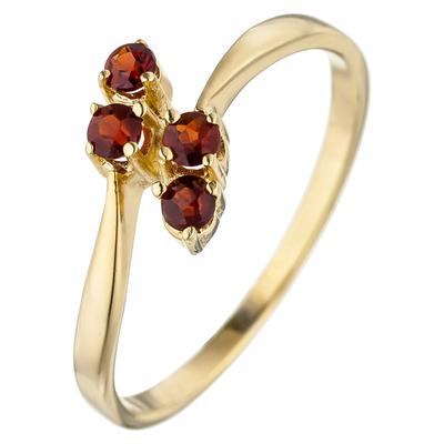 Goldring JOBO Gr. 60, gelb (gelbgold 375), Fingerringe, Damen, 60, Gelbgold 375, 375 Gold mit Granat Image