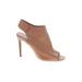 Charles by Charles David Heels: Slingback Stiletto Cocktail Party Tan Solid Shoes - Women's Size 9 - Peep Toe