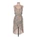 Tart Casual Dress - High/Low Scoop Neck Sleeveless: Tan Leopard Print Dresses - Women's Size Medium