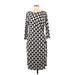 Talbots Casual Dress - Sheath: Black Houndstooth Dresses - Women's Size Medium