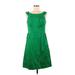 Calvin Klein Casual Dress - A-Line: Green Solid Dresses - Women's Size 6