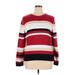 Croft & Barrow Pullover Sweater: Red Print Tops - Women's Size X-Large