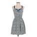 Petticoat Alley Casual Dress: Gray Jacquard Dresses - Women's Size Small