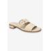 Wide Width Women's Viviana Sandal by Franco Sarto in Taupe Croco (Size 7 W)