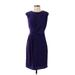 Adrianna Papell Casual Dress - Sheath Crew Neck Sleeveless: Purple Solid Dresses - Women's Size 2