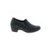 Easy Street Heels: Slip On Chunky Heel Minimalist Black Solid Shoes - Women's Size 10 - Round Toe