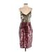 Marciano Cocktail Dress - Party Plunge Sleeveless: Burgundy Solid Dresses - Women's Size Small