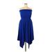 Torrid Casual Dress - Party Strapless Sleeveless: Blue Solid Dresses - Women's Size 2X Plus