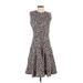 MARNI Casual Dress - A-Line Crew Neck Sleeveless: Brown Leopard Print Dresses - Women's Size 38