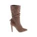 Zigi Soho Boots: Slouch Stiletto Boho Chic Brown Solid Shoes - Women's Size 6 1/2 - Pointed Toe