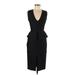 Martin Grant Casual Dress - Midi Plunge Sleeveless: Black Print Dresses - Women's Size 38