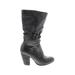 Carlos by Carlos Santana Boots: Slouch Chunky Heel Boho Chic Black Print Shoes - Women's Size 8 1/2 - Round Toe