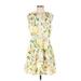 Disney Princess Casual Dress - A-Line High Neck Sleeveless: Yellow Floral Dresses - Women's Size Large