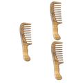 FRCOLOR Pack of 3 Hairdressing Tool Hair Treatment Hair Care Head Massage Hair Care Non-Splicing Combs Natural Wood Comb Anti-Static Comb Natural Wooden Comb Massage Comb Bridal Bamboo