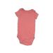 Carter's Short Sleeve Onesie: Pink Solid Bottoms - Size 6 Month