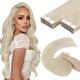 YoungSee Blonde Tape Hair Extensions Platinum Blonde Real Human Hair Tape Extensions 28 Inch Platinum Blonde Remy Hair Extensions Tape in 20pcs 50g Blonde Glue in Hair Extensions for Long Hair