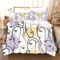 Double Duvet Set Purple Beige Lines Double Bedding Set Soft Kingsize Duvet Cover Sets Hypoallergenic Duvet Cover Sets with 2 Pillow Cases Super King Size Duvet Cover Sets 260x220cm