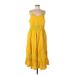 Torrid Casual Dress - Midi V-Neck Sleeveless: Yellow Solid Dresses - Women's Size Large Plus