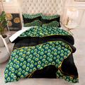 Coverless Duvet Green Golden Black Coverless Duvet Double Microfiber Quilted Bedspreads Lightweight Bedspreads Double Size Comforter All Seasons Quilted Throw+2 Pillowcases(50x75cm) 200x200cm