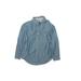 Nautica Long Sleeve Button Down Shirt: Blue Solid Tops - Kids Boy's Size 10