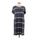 J.Jill Casual Dress - Mini Scoop Neck Short Sleeve: Gray Print Dresses - Women's Size Large Petite