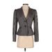 Tahari by ASL Blazer Jacket: Short Gray Jackets & Outerwear - Women's Size 0 Petite