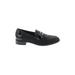 Clarks Flats: Slip-on Chunky Heel Work Black Print Shoes - Women's Size 7 - Almond Toe