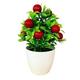 Artificial Potted Plants,Artificial Faux Greenery,Bonsai Artificial Plants Mandarin Orange Blooming Fruit Tree Potted for Home/Garden/Wedding Decoration Fake Plant Craft Supplies