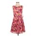 Betsey Johnson Casual Dress - A-Line Scoop Neck Sleeveless: Pink Floral Dresses - New - Women's Size 6