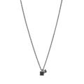 Emporio Armani Men's Gunmetal Stainless Steel Setted with Black Crystals Pendant Necklace, EGS3083060